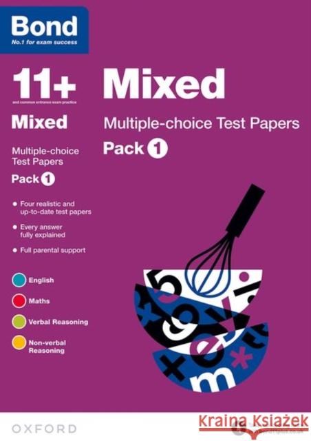 Bond 11+: Mixed: Multiple-choice Test Papers : Pack 1   9780192740816 Oxford Children's Books - książka