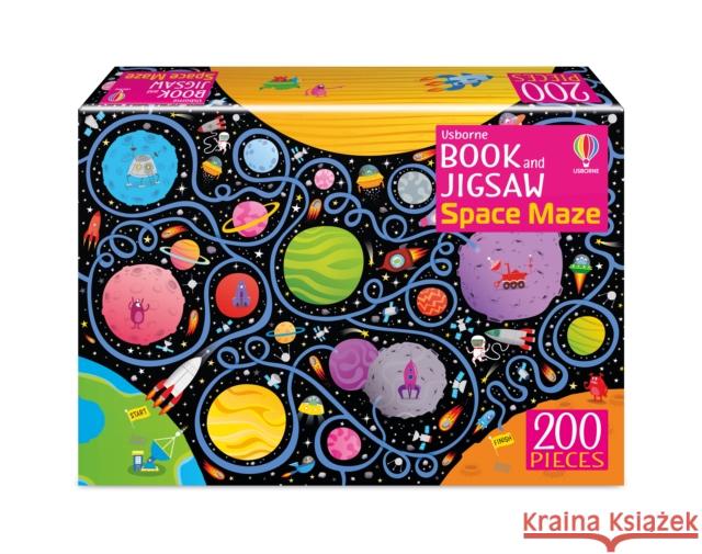 Book and Jigsaw Space Maze Sam Smith 9781801310925 Usborne Publishing Ltd - książka