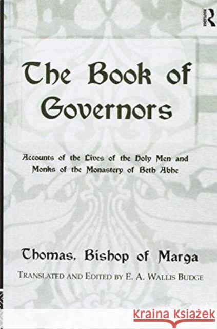 Book of Governors Budge   9781138964891 Taylor and Francis - książka