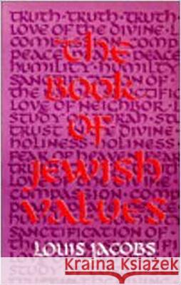 Books of Jewish Values Jacobs, Louis 9780853032137 Vallentine-Mitchell - książka