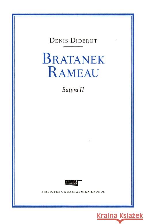 Bratanek Rameau Denis Diderot 9788365787477 Kronos - książka