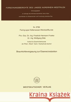 Braunkohlevergasung Zur Eisenerzreduktion Friedrich Herman Friedrich Hermann Franke 9783531027692 Vs Verlag Fur Sozialwissenschaften - książka