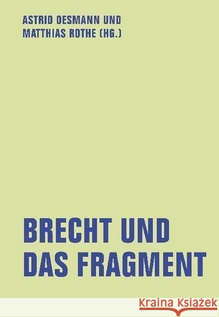 Brecht und das Fragment  9783957324030 Verbrecher Verlag - książka