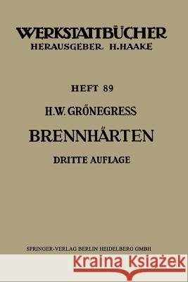 Brennhärten Hans Wilhelm Granegress 9783540029274 Springer - książka