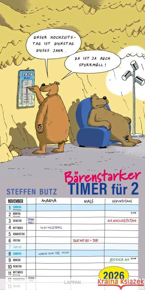 Bärenstarker Planer für zwei 2026 Butz, Steffen 9783830322139 Lappan Verlag - książka
