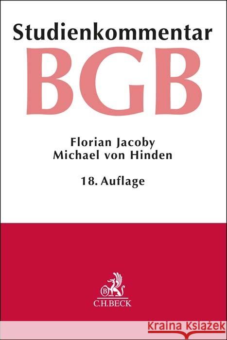 Bürgerliches Gesetzbuch Jacoby, Florian, Hinden, Michael von, Kropholler, Jan 9783406792236 Beck Juristischer Verlag - książka