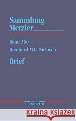 Brief Reinhard M. Nickisch 9783476102607 J.B. Metzler - książka