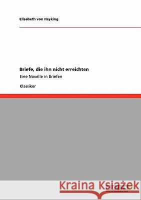 Briefe, die ihn nicht erreichten: Eine Novelle in Briefen Von Heyking, Elisabeth 9783640213368 Grin Verlag - książka