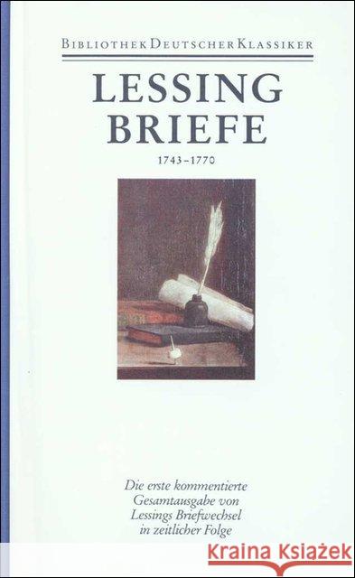 Briefe von und an Lessing 1743-1770 : Hrsg. v. Helmut Kiesel Lessing, Gotthold Ephraim 9783618611509 Deutscher Klassiker Verlag - książka