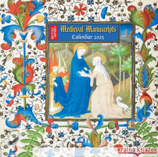 British Library: Medieval Manuscripts Wall Calendar 2025 (Art Calendar)  9781835620694 Flame Tree Publishing - książka