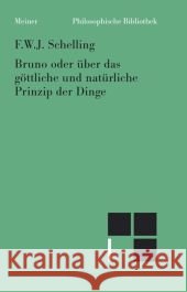 Bruno oder über das göttliche Prinzip der Dinge : Ein Gespräch Schelling, Friedrich Wilhelm Joseph 9783787317196 Meiner - książka