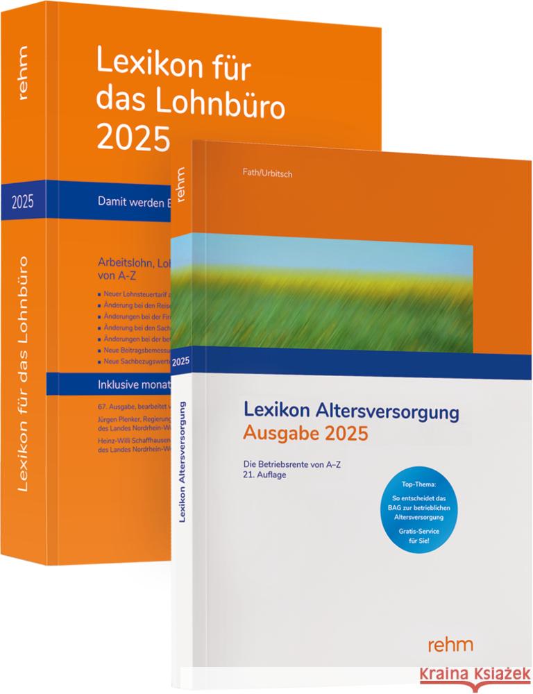 Buchpaket Lexikon für das Lohnbüro und Lexikon Altersversorgung 2025 Schönfeld, Wolfgang, Plenker, Jürgen, Schaffhausen, Heinz-Willi 9783807328966 rehm - książka