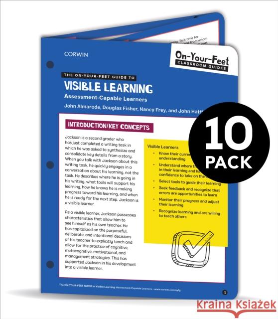 Bundle: Almarode: The On-Your-Feet Guide to Visible Learning: Assessment-Capable Learners: 10 Pack Almarode, John T. 9781544385396 SAGE Publications (RJ) - książka