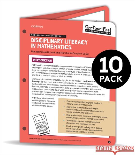 BUNDLE: Lent: The On-Your-Feet Guide to Disciplinary Literacy in Math: 10 Pack ReLeah Cossett Lent, Marsha McCracken Voigt 9781544386263 SAGE Publications (RJ) - książka