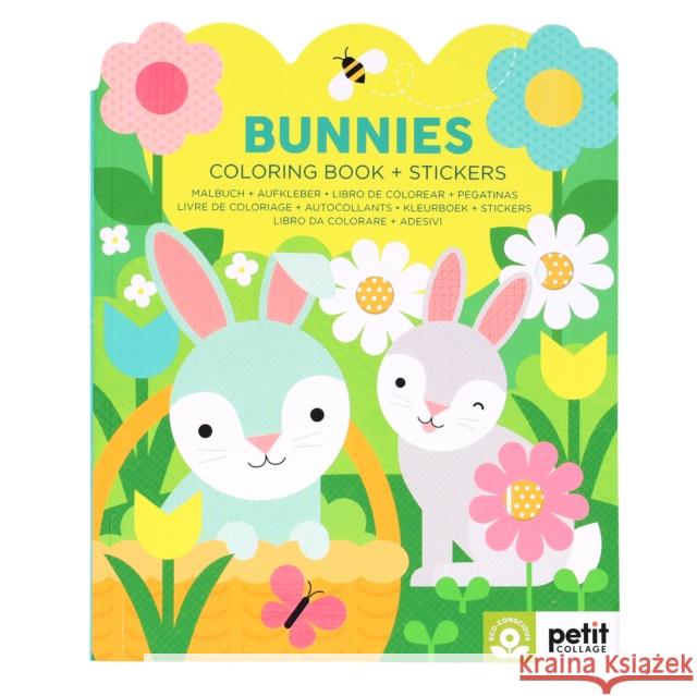 Bunnies Coloring Book + Stickers Petit Collage 9781797243382 Petit Collage - książka