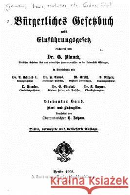 Burgerliches Gesetzbuch nebst Einfuhrungsgesetz Germany 9781534778641 Createspace Independent Publishing Platform - książka