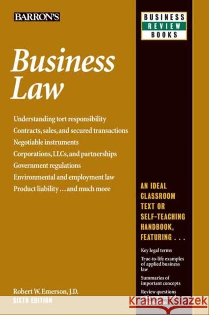 Business Law Robert W. Emerson 9781438005119 Peterson's Guides,U.S. - książka