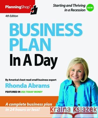 Business Plan in a Day  9781933895864 Planning Shop - książka