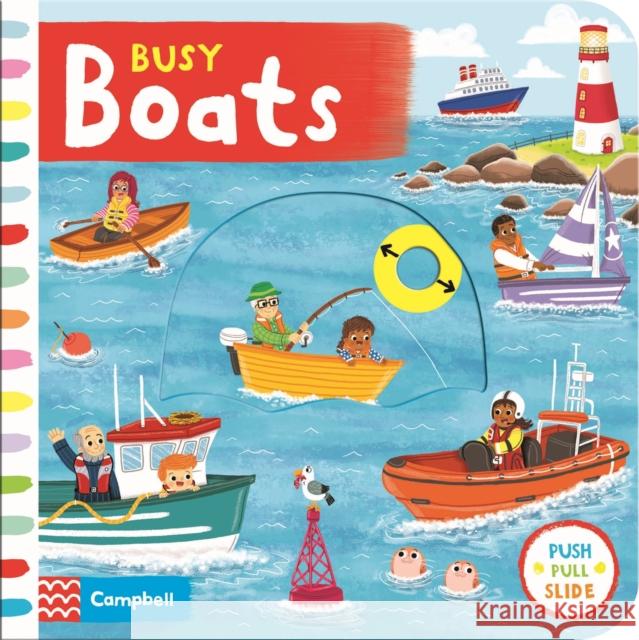 Busy Boats: A Push Pull and Slide Book Campbell Books 9781529004205 Pan Macmillan - książka