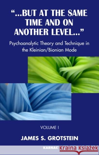 But at the Same Time and on Another Level : Psychoanalytic Theory and Technique in the Kleinian/Bionian Mode James S. Grotstein 9781855757868 Karnac Books - książka