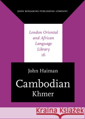 Cambodian: Khmer  9789027238160 John Benjamins Publishing Co - książka