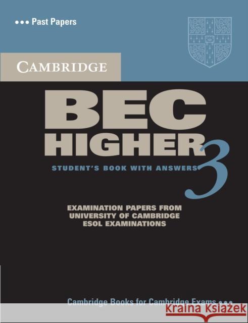 Cambridge Bec Higher 3 Student's Book with Answers Cambridge Esol 9780521672030 Cambridge University Press - książka