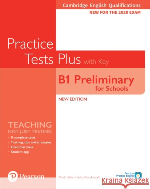 Cambridge English Qualifications: B1 Preliminary for Schools Practice Tests Plus with key Jacky Newbrook   9781292282190 Pearson Education Limited - książka