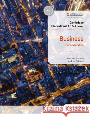 Cambridge International AS & A Level Business Second Edition Andrew Gillespie 9781398308114 Hodder Education - książka