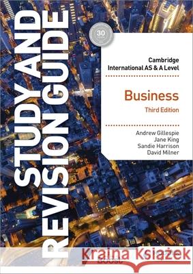 Cambridge International AS/A Level Business Study and Revision Guide Third Edition Milner, David 9781398344389 Hodder Education - książka