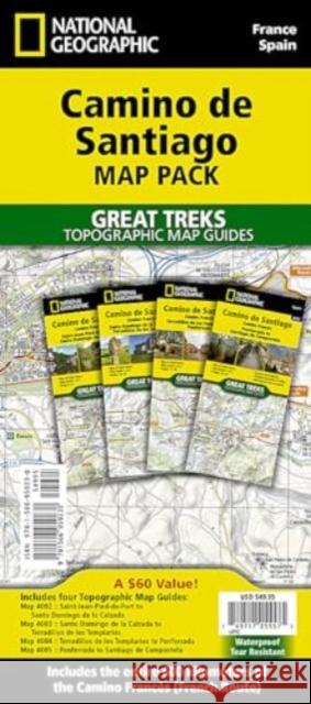Camino de Santiago Map Map Pack Bundle: 4 map pack for the whole route National Geographic Maps 9781566959230 National Geographic Maps - książka