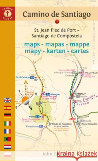 Camino De Santiago Maps: St. Jean Pied De Port - Santiago De Compostela  9781912216345 Kaminn Media Ltd - książka