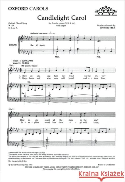 Candlelight Carol  9780193533653 Oxford University Press - książka