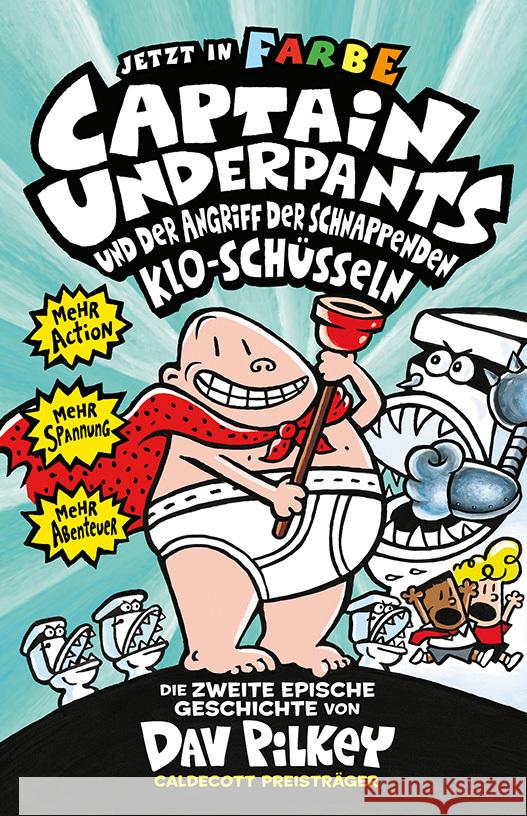 Captain Underpants - Angriff der schnappenden Kloschüsseln Pilkey, Dav 9783948638085 Adrian Verlag - książka