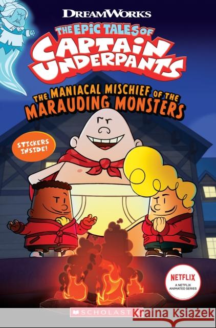 Captain Underpants: Maniacal Mischief of the Marauding Monsters (with stickers) Meredith Rusu 9781338865561 Scholastic US - książka