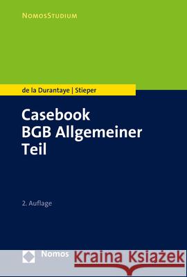 Casebook BGB Allgemeiner Teil Katharina d Malte Stieper 9783848773329 Nomos Verlagsgesellschaft - książka