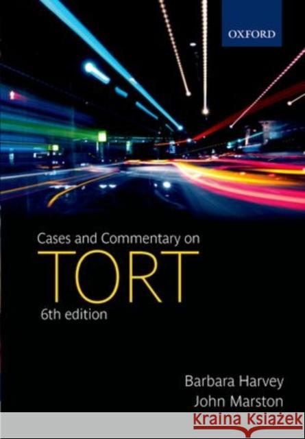 Cases & Commentary on Tort 6e P Harvey, Barbara 9780199296125  - książka