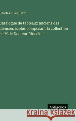 Catalogue de tableaux anciens des diverses ?coles composant la collection de M. le Docteur Rinecker Charles Pillet Haro 9783563073469 Antigonos Verlag - książka
