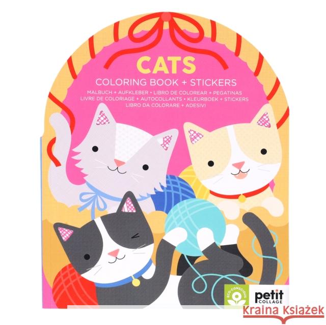 Cats Coloring Book + Stickers Petit Collage 9781797241555 Petit Collage - książka