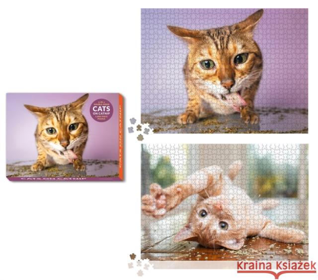 Cats on Catnip 2-in-1 Double-Sided 1,000-Piece Puzzle Andrew Marttila 9780762483907 Running Press,U.S. - książka