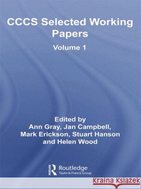 Cccs Selected Working Papers: Volume 1 Ann Gray Jan Campbell Mark Erickson 9780415758710 Routledge - książka