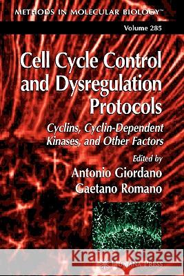 Cell Cycle Control and Dysregulation Protocols: Cyclins, Cyclin-Dependent Kinases, and Other Factors Giordano, Antonio 9781617372704 Springer - książka