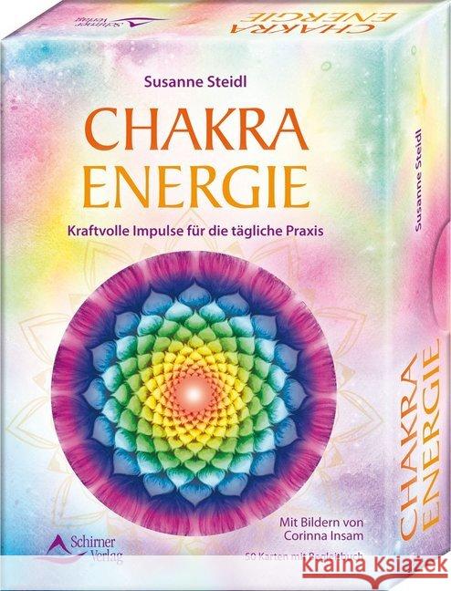 Chakra-Energie, 50 Karten mit Begleitbuch : Kraftvolle Impulse für die tägliche Praxis Steidl, Susanne 9783843491297 Schirner - książka