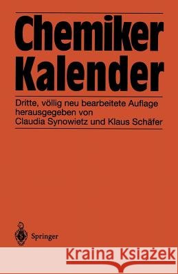 Chemiker-Kalender C. Synowietz K. Sc 9783642617355 Springer - książka