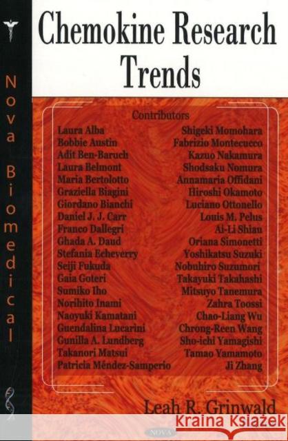 Chemokine Research Trends Leah R F Grinwald 9781600215889 Nova Science Publishers Inc - książka