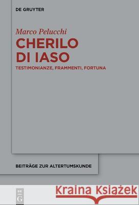 Cherilo di Iaso Pelucchi, Marco 9783110746600 de Gruyter - książka