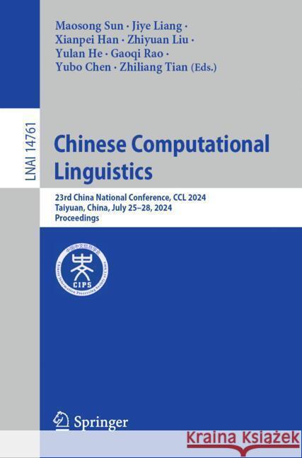 Chinese Computational Linguistics  9789819783663 Springer - książka