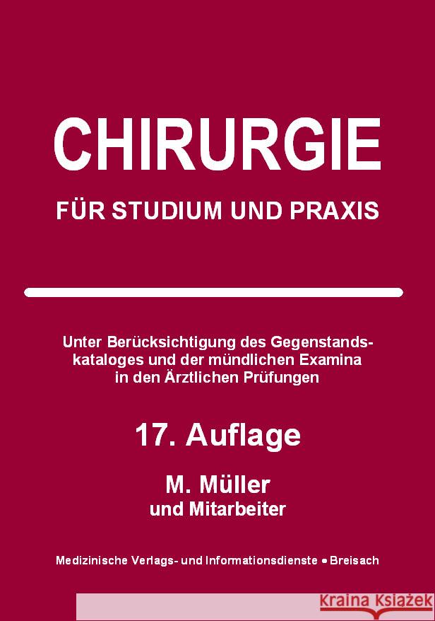 Chirurgie Müller, Markus 9783929851168 Medizinische Verlags- und Informationsdienste - książka