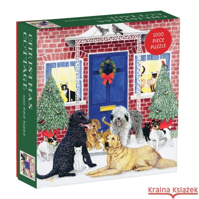 Christmas Cottage Square Boxed 1000 Piece Puzzle Galison 9780735356887 Galison - książka