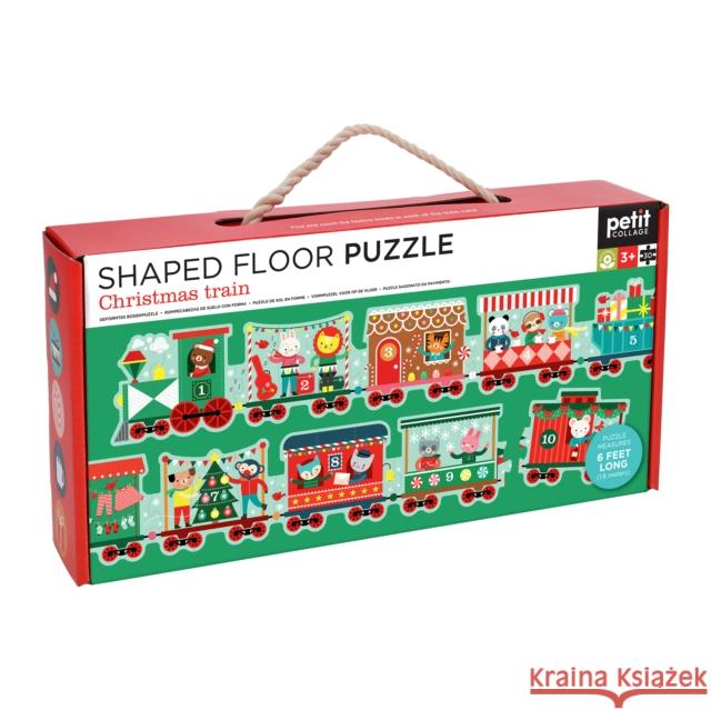 Christmas Train Shaped Floor Puzzle Petit Collage 9781797237510 Petit Collage - książka