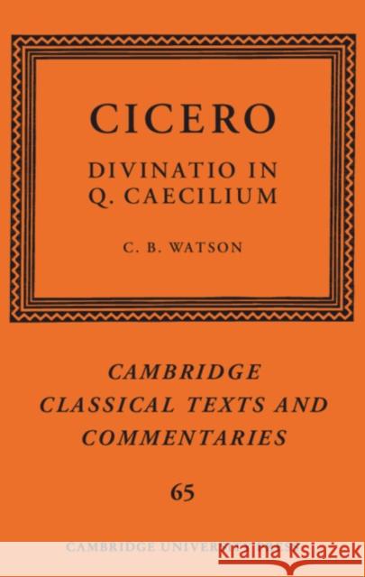 Cicero: Divinatio in Q. Caecilium  9781108844079 Cambridge University Press - książka
